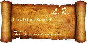 Lisching Rudolf névjegykártya